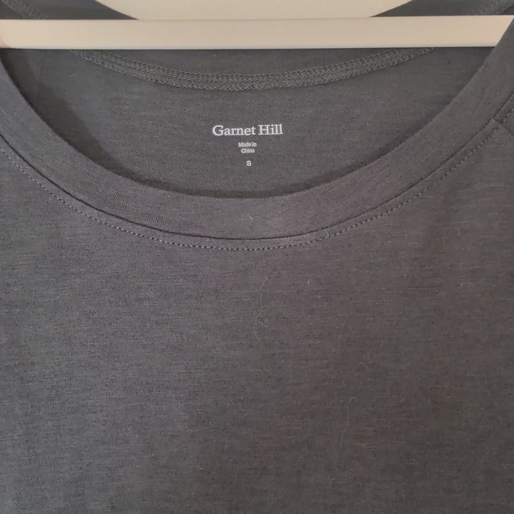 Garnet Hill Essential Short Elbow Sleeve Charcoal Gray Small - Picture 3 of 5